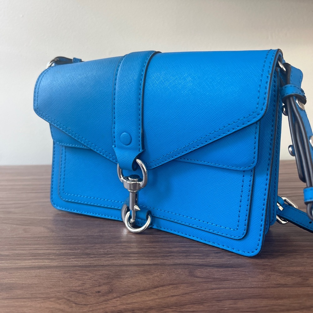 Rebecca Minkoff Bright Blue Leather Crossbody with Silver Hardware